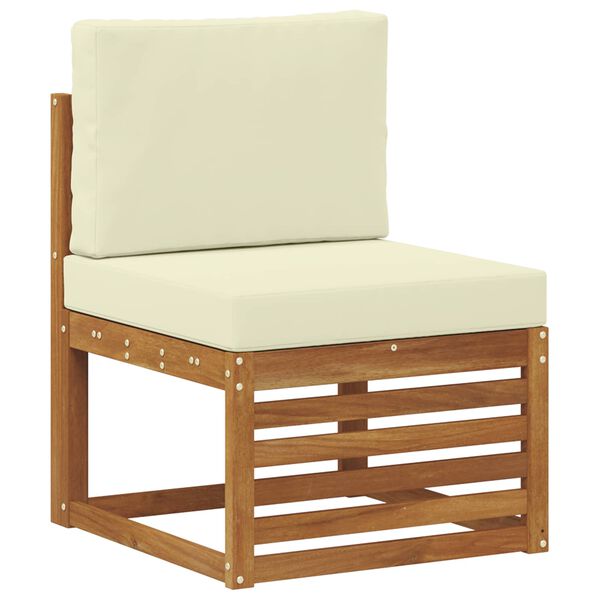 vidaXL Комплект секционен диван с възглавница 11 pcs Натурален и Крема