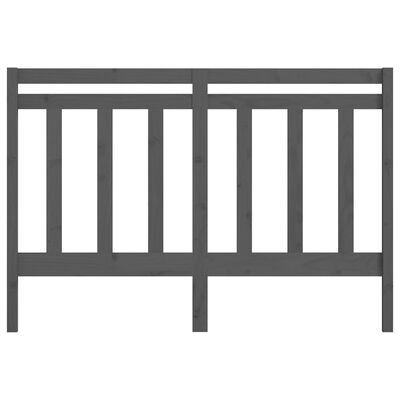 vidaXL Горна табла за легло, сива, 126x4x100 см, бор масив