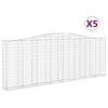 vidaXL Габионни кошници арка 5 бр 400x30x140/160 см поцинковано желязо
