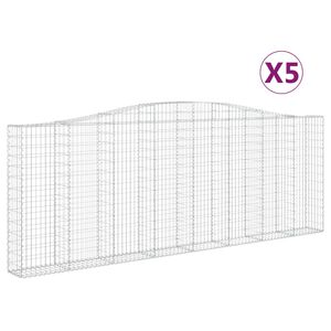 vidaXL Габионни кошници арка 5 бр 400x30x140/160 см поцинковано желязо