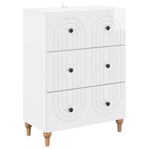 vidaXL Чекмеджетен шкаф Бял гланц 66 x 34,5 x 90 см