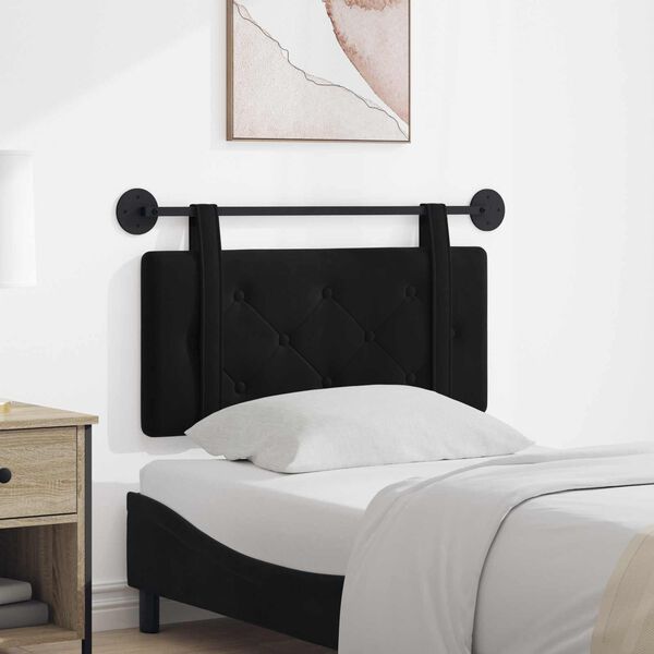 vidaXL Висяща табла Монтиране на стена Черен 90 x 55 x 5 см Кадифе