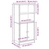 vidaXL Висок шкаф Дъб 62 x 36 x 121,5 см Инженерно дърво