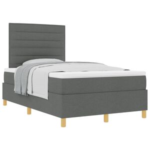 vidaXL Легло с пружинирана основа Тъмен сив 120 x 190 cm текстил