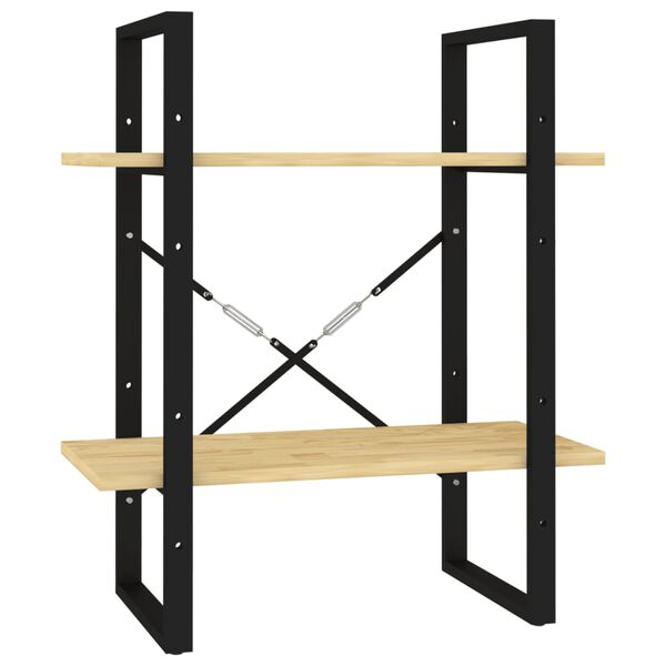 vidaXL 2-етажна библиотека, 60x30x70 см, борово дърво масив