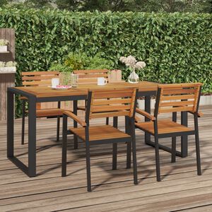 vidaXL Градинска маса с U-образни крака 180x90x75 см масивна акация