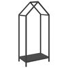 vidaXL Стойка за дърва, черна, 40x25x90 см, студеновалцувана стомана