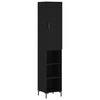 vidaXL Висок шкаф, черна, 34,5x34x180 см, инженерно дърво