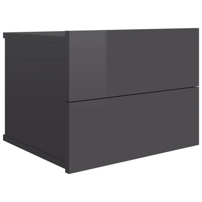 vidaXL Нощни шкафчета, 2 бр, сив гланц, 40x30x30 см, ПДЧ