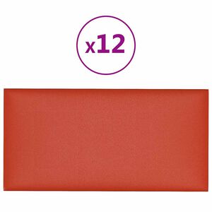 vidaXL Стенно табло за легло 12 бр. 30 x 15 cm Капучино текстил