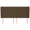 vidaXL Горна табла за легло с уши, тъмнокафява,183x23x118/128 см, плат