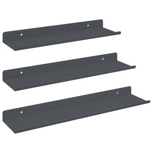 vidaXL Плаващ рафт 3 бр. Антрацит 40 x 9 x 2,5 см Стомана