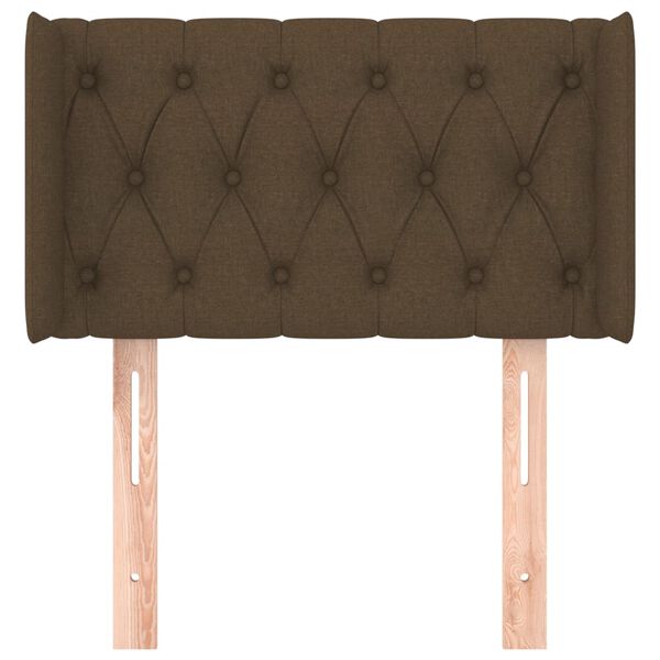 vidaXL Горна табла за легло, тъмнокафява, 83x16x78/88 см, плат