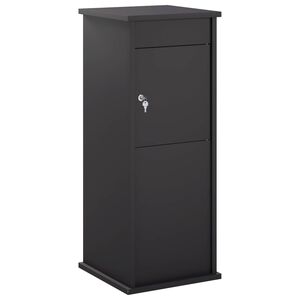 vidaXL Пощенска кутия Черно 40 x 40 x 100 cm Стомана