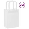 vidaXL Хартиени торбички 50 бр с дръжки бели 15x8x21 см