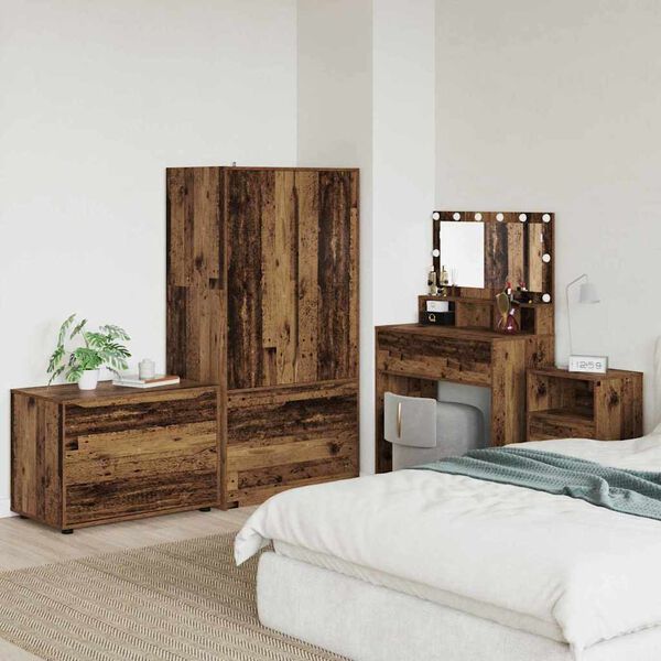 vidaXL Шкаф за съхранение Старо дърво 80 x 48 x 57 см Инженерно дърво