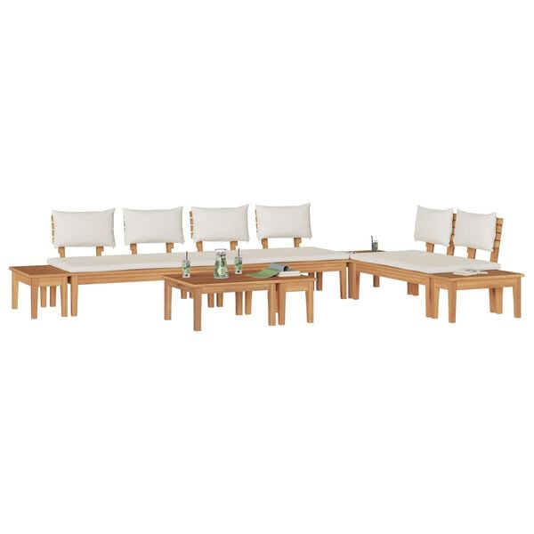 vidaXL Градински Софа Комплект 5 pcs Кафяв и Кремав