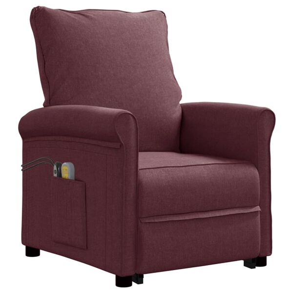 vidaXL Изправящ масажен стол, лилав, текстил