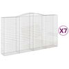 vidaXL Габионни кошници арка 7 бр 400x50x220/240 см поцинковано желязо