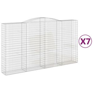 vidaXL Габионни кошници арка 7 бр 400x50x220/240 см поцинковано желязо