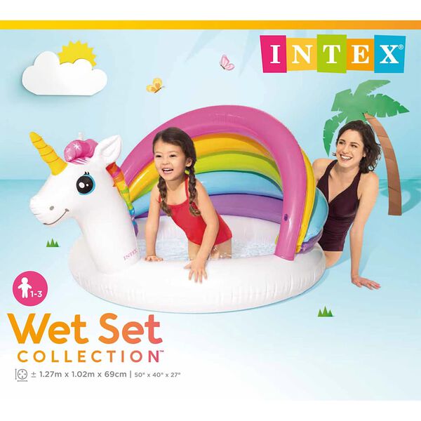 Intex Бебешки басейн Еднорог 127x102x69 см