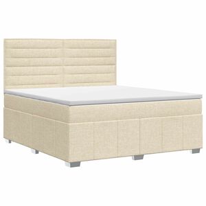 vidaXL Континентално легло с матрак Кремаво 140 x 190 cm Текстил