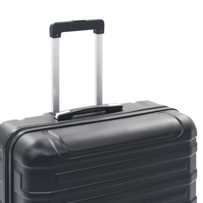 vidaXL Комплект твърди куфари с колелца, 2 бр, черни, ABS