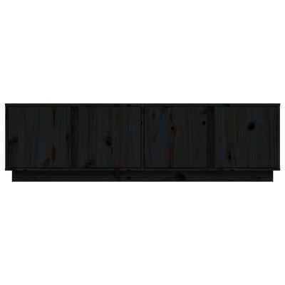 vidaXL ТВ шкаф, черен, 140x40x40 см, бор масив