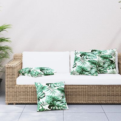 vidaXL Декоративни възглавници, 4 бр, модел на листа, 40x40 см, плат