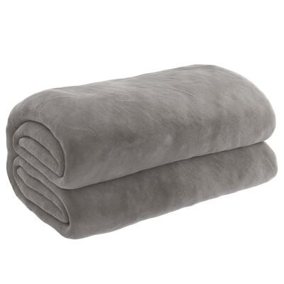 vidaXL Утежнено одеяло с плик, сиво, 138x200 см, 10 кг, плат