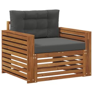 vidaXL Комплект дивани за открито Солидно акациево дърво и полиестер