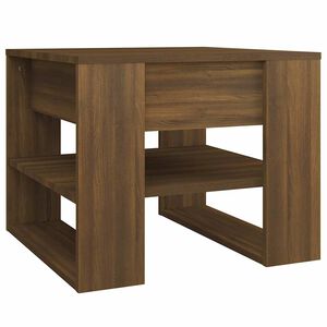 vidaXL Кафе маса, кафяв дъб, 55,5x55x45 см, инженерно дърво