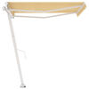 vidaXL Свободностояща ръчно прибираща се тента, 300x250 см, жълто/бяло