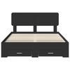 vidaXL Рамка за легло с таблото Черно 160 x 200 cm Инженерно дърво