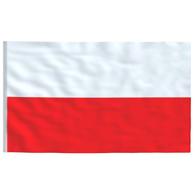 vidaXL Флаг на Полша и алуминиев флагщок, 6 м