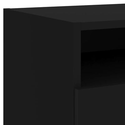vidaXL Нощни шкафчета с LED осветление, 2 бр, черни, 40x39x37 см