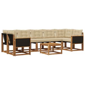 vidaXL Комплект дивани за открито 8 pcs Натурален и Бежов