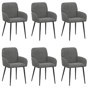 vidaXL Обедени столове 6 pcs Кадифе Тъмносиво 57 х 50 х 85 см