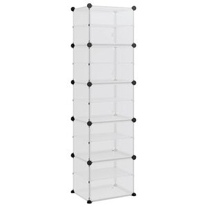 vidaXL Етажерка за обувки, прозрачна, 44x31,5x153,5 см, PP