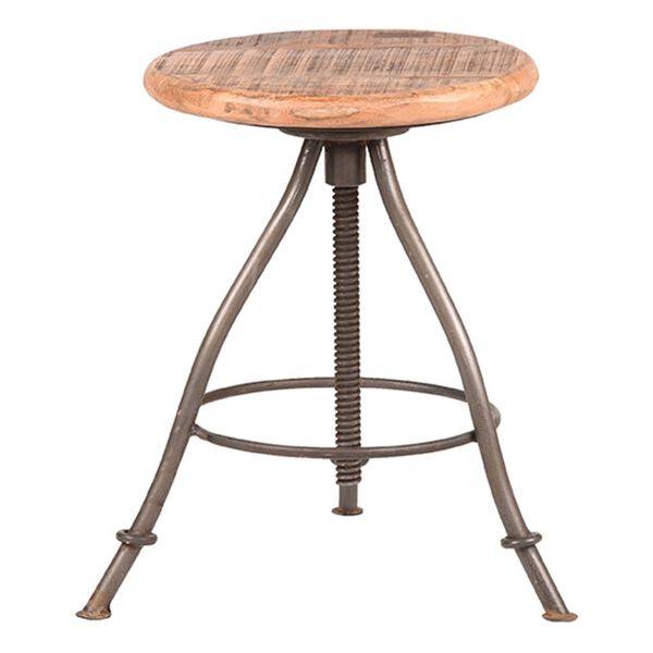 LABEL51 Табуретка Jaipur, 35x35x46-75 см, дърво/изпечена стомана