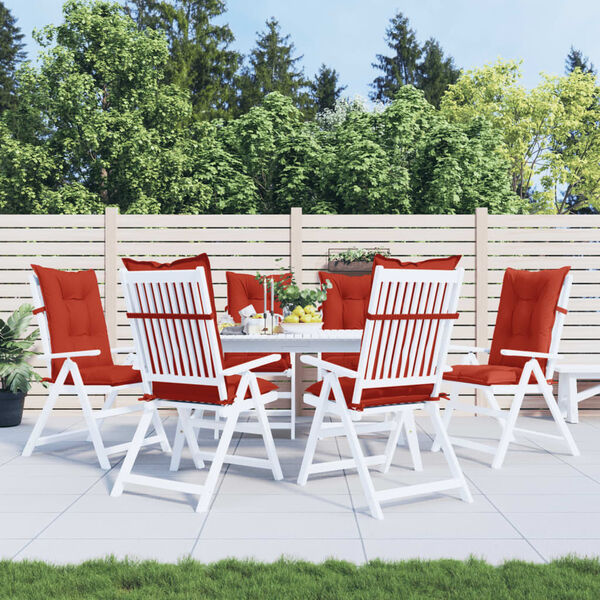 vidaXL Възглавници за стол 6 бр меланж червени 120x50x7 см плат