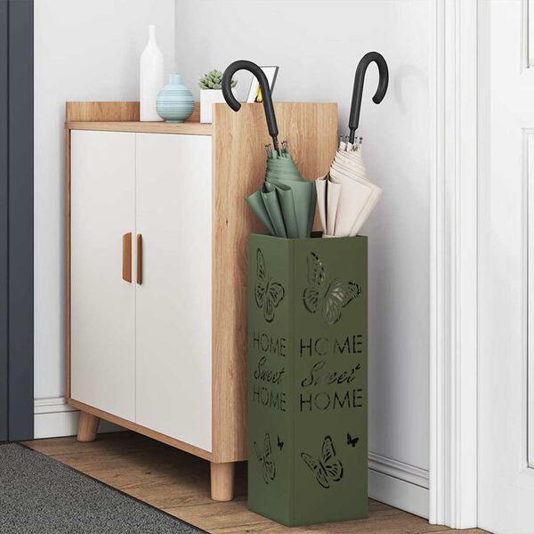 vidaXL Стойка за чадър Маслинено 15.5 х 15.5 х 49 см Метал