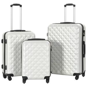 vidaXL Комплект твърди куфари с колелца, 3 бр, светлосребристи, ABS