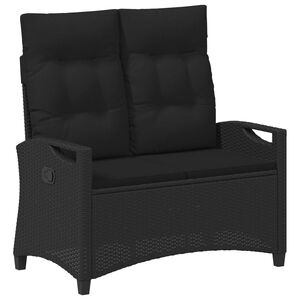 vidaXL Градинска пейка Черно 105 x 60 x 112 см Стомана и полиester