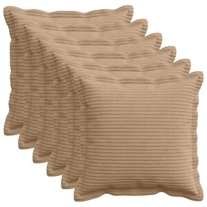 vidaXL Калъфка за възглавница 6 бр. HOUTEN Кафяво 30 x 30 cm кордурой