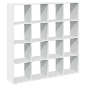 vidaXL Библиотека, бяла, 137,5x29x137,5 см, инженерно дърво