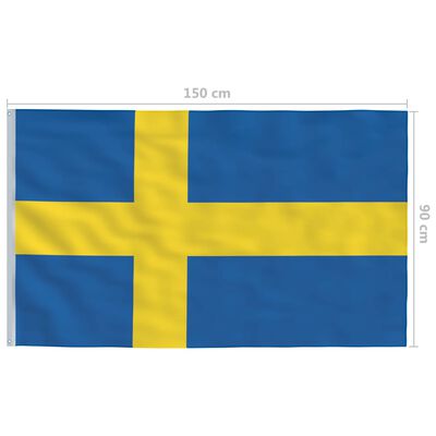 vidaXL Флаг на Швеция, 90x150 см