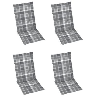 vidaXL Градински накланящи се столове 3 бр с възглавници акация масив