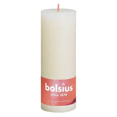 Bolsius Рустик колонни свещи Shine, 4 бр, 190x68 мм, меко перлено