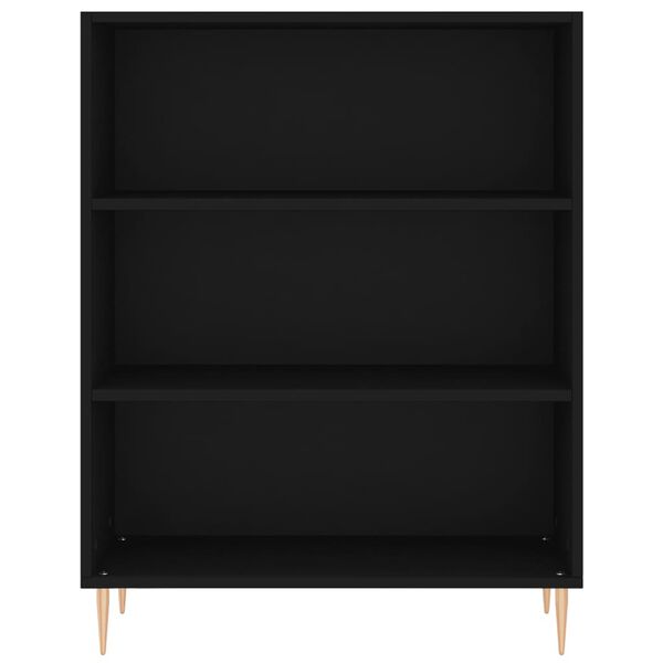 vidaXL Библиотека черна 69,5x32,5x90 см инженерно дърво